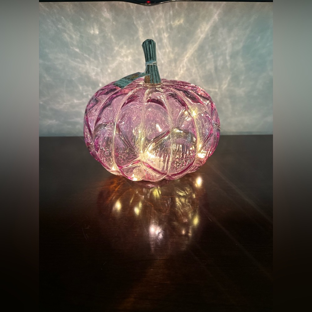 Light Up Glass Pumpkin